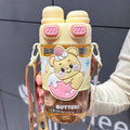Axyaa Kids Cat Bear Straw Water Bottle - BPA Free, Aesthetic Tritan Tumbler