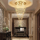 Axyaa K9 Crystal Chandelier with LED Lights for Modern Living Room