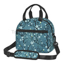 Axyaa Sakura Cherry Blossoms Insulated Lunch Bag: Reusable Thermal Cooler for Work, School, Picnic
