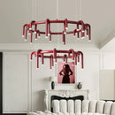 Axyaa Nordic U-shaped Pendant Chandelier - LED Circular Ring Iron Art Light