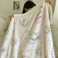 Axyaa Cartoon Print Lambs Wool Blanket: Soft and Cozy Throws for Sofa, Office, and Naps