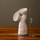 Axyaa Geometric Stoneware Vase Abstract Irregular Open Flower Home Decor