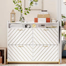 Axyaa Entryway Shoe Cabinet: Slim Hidden Storage, 4 Flip Drawers, Large Organizer Rack