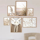 Axyaa Beach Shell Landscape Canvas Art Print for Nordic Living Room Decor