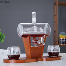 Axya Sailboat Glass Decanter Whisky Bottle Set Barware Wine Dispenser Kitchen Bar Tools