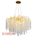 Axyaa Nordic Crystal Tassel Chandelier for Living Room: Luxury Indoor Ceiling Pendant Lights