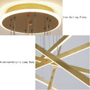Axyaa Luminous Ceiling Plate Chandelier: Aluminum LED Lighting for Living Room Table Island