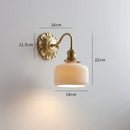 Axyaa Frosted Glass LED Wall Light Switch Socket Indoor Lamp Copper Pared