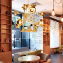 Axyaa Gold Trumpet Pendant Chandeliers - Modern Retro Horn Floor Light