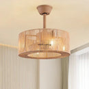 Axyaa Bamboo Rattan Ceiling Fan Light with Remote Control and Silent DC Motor
