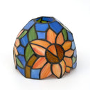 Axyaa 6 Inch Stained Glass Mediterranean Style Lampshade for Fan, Wall, or Chandelier