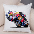 Axyaa Cartoon Sport Motorcycle Cushion Cover - Super Soft Plush Pillow Case