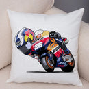 Axyaa Cartoon Sport Motorcycle Cushion Cover - Super Soft Plush Pillow Case