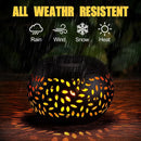 Axyaa Solar LED Elliptical Garden Lantern: Waterproof, Elegant Metal Design for Outdoor Patio.