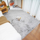 Axyaa Ultra Soft Faux Rabbit Fur Rug - Gray Fluffy Living Room Bedroom Carpet
