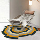 Axyaa Gradient Fluffy Irregular Shape Rug for Living Room Bedroom Study Anti-slip Mat