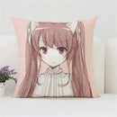 Axyaa Anime Peach Pillow Cover for Sofa Car Decoration, Polyester Cushion Case