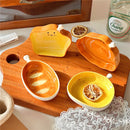 Axyaa Ceramic Sushi Dipping Saucer & Bread-shaped Mini Plate Tableware