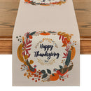 Axyaa Thanksgiving Plants Garland Pumpkin Bird Table Runner for Kitchen Dining Decor