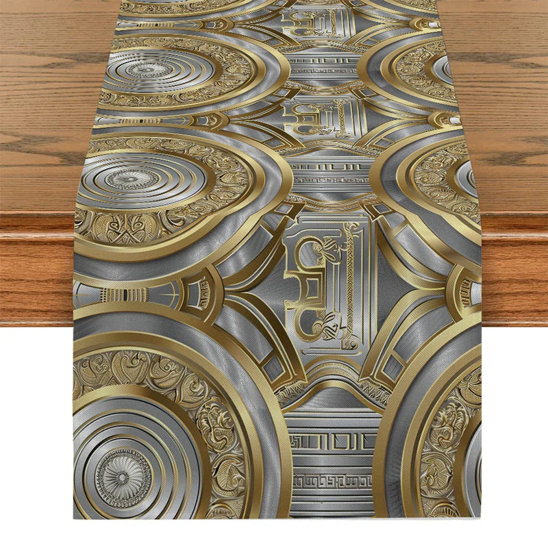 Axyaa Patterned Metallic Texture Table Runner for Home Decoration and Events