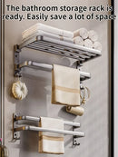 Axyaa Space Aluminum Towel Rack | Wall Mount Bathroom Storage Shelf