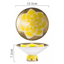 Axyaa Golden High Footed Ceramic Sushi Plate Set - Restaurant Quality Molecular Cuisine Tableware