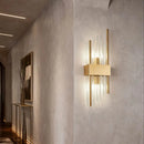 Axyaa Stainless Steel Beveled Glass Wall Sconce, LED for Home Decor & Bedside Lighting