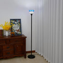 Axyaa Stained Glass Torchiere Floor Lamp Antique Industrial Style Standing Light