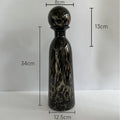 Axyaa Leopard Texture Glass Vase Modern Floral Arrangement Room Decor