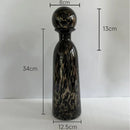 Axyaa Leopard Texture Glass Vase Modern Floral Arrangement Room Decor