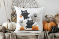 Axyaa Halloween Cats & Ghosts Pillow Cover for Fun Pattern Cushion