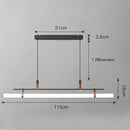 Axyaa LED Long Tube Chandelier Black/Gold Leather Acrylic Pendant Light
