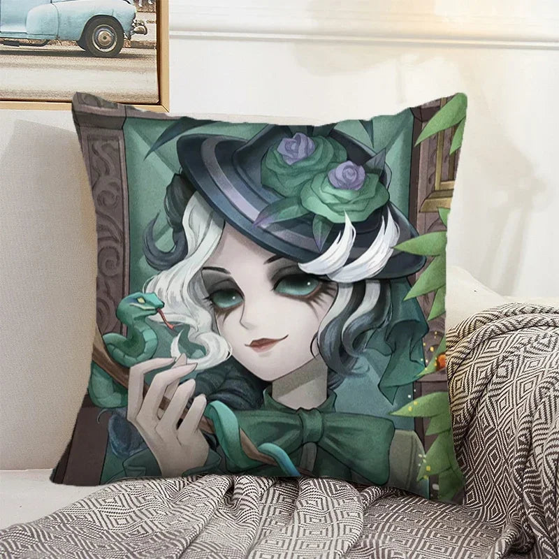 Axyaa Anime Bed Pillow Case 45x45 Decorative Cushion Cover Home Sofa Decor