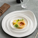 Axyaa Ceramic Wavy Cold Dish Plate - Underglaze Color, Hotel Quality