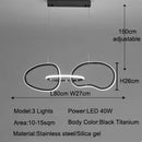 Axyaa LED Pendant Light Stainless Steel Modern Chandelier for Dining Kitchen Island