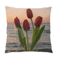 Axyaa Daisy Print Pillowcase: Square Flower Cushion Cover for Home Decor