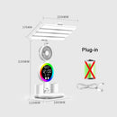 Axyaa Rechargeable LED Table Lamp with Fan, Clock Display - Study and Desk Lighting