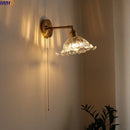 Axyaa Glass Wall Sconce Light Fixtures Copper Nordic Bedside Lamp