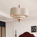 Axyaa Japan Cloth Pendant Lights Chandelier, LED E27 for Home Decor, Restaurant, Kitchen