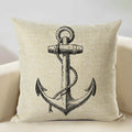 Axyaa Nautical Pattern Linen Cushion Cover 45x45cm for Home Sofa Decoration