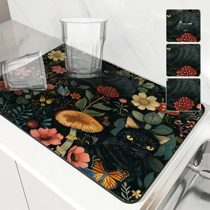 Axyaa Absorbent Drying Mat for Kitchen Plants Flowers Cup Table Decoration