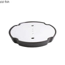 Axyaa Ceramic Dry Ice Plate Set for Seafood Sashimi and Salmon, Irregular Design