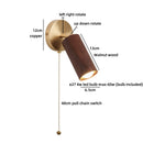Axyaa Luxury LED Wood Wall Lights | Vintage Brass & Walnut Ash | Home Interior Lighting
