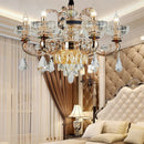Axyaa Jade Crystal Chandelier for European Style Living Room, Bedroom, and Dining Room