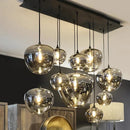 Axyaa Nordic Designer Modern Stairs Smoky Glass Chandeliers Ceiling Light LED