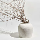White Ceramic Vase, Rustic Zen Style, Terra Cotta Pitcher, Distressed Farmhouse Decor, Pottery Vase