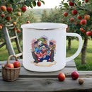 Axyaa Independence Enamel Mug: American Flag Coffee Cup for Freedom Lovers.