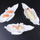 Axyaa Bergamot Leaves Plate: White Ceramic Creative Tableware for Molecular Cuisine Artistry