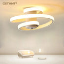 Axyaa Spiral LED Ceiling Light for Home Decor, Black/White, Modern Lighting Fixtures