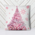 Axyaa Christmas Pink Throw Pillow Cover for Home Decoration & Holiday Gift